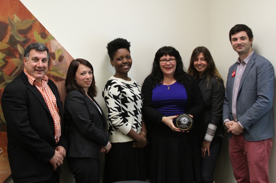 PHOTO CAPTION: Canadian Mentorship Challenge award presented to Dawson College by Futurpreneur Canada and Startup Canada