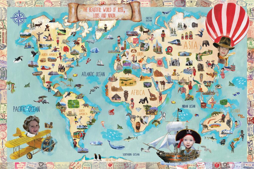 The Yellow Toucan Customized Map of the World